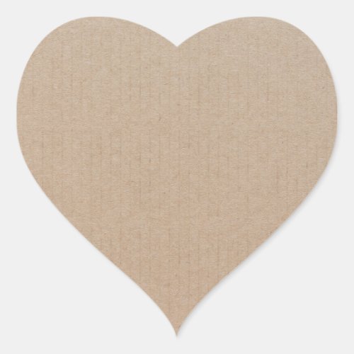 Rustic Kraft Paper Blank Template Custom Heart Sticker