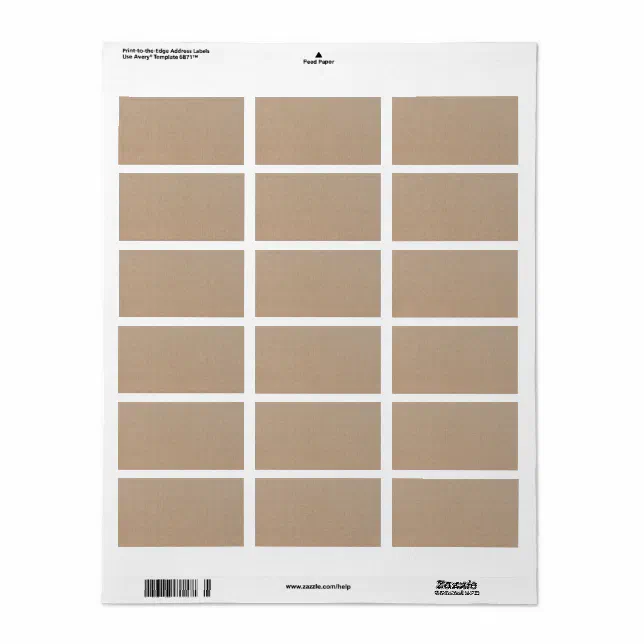 Rustic Kraft Paper Blank Template Custom Label | Zazzle