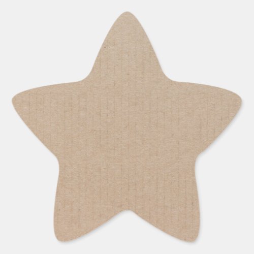 Rustic Kraft Paper Blank Template Custom Star Sticker