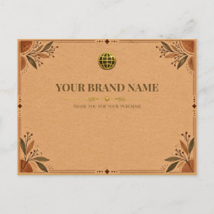 Rustic Kraft Paper Boho Jewelry Packing Slip Holiday Postcard