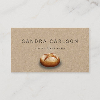 rustic kraft paper bread baker business card