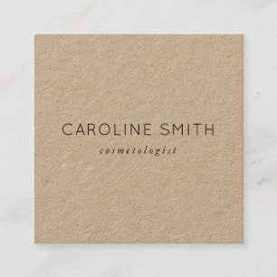Rustic Kraft paper chic feminine square Square Business Card