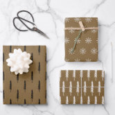 Rustic Kraft Tan and White Buffalo Plaid Christmas Wrapping Paper