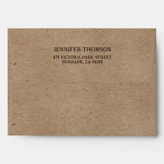 Rustic Kraft Paper Envelopes with Return Address (Back (Top Flap))