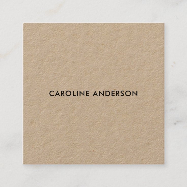 Rustic kraft paper professional square square business card Zazzle