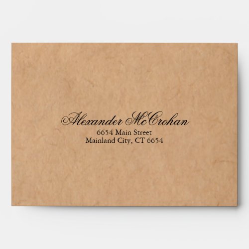 Rustic Kraft Paper Return Address Mailing Envelope