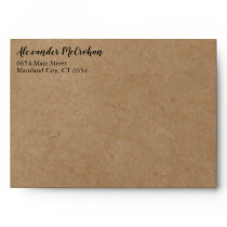 Rustic Kraft Paper Return Address Mailing Envelope Rustic Kraft Paper Return Address Mailing Envelope