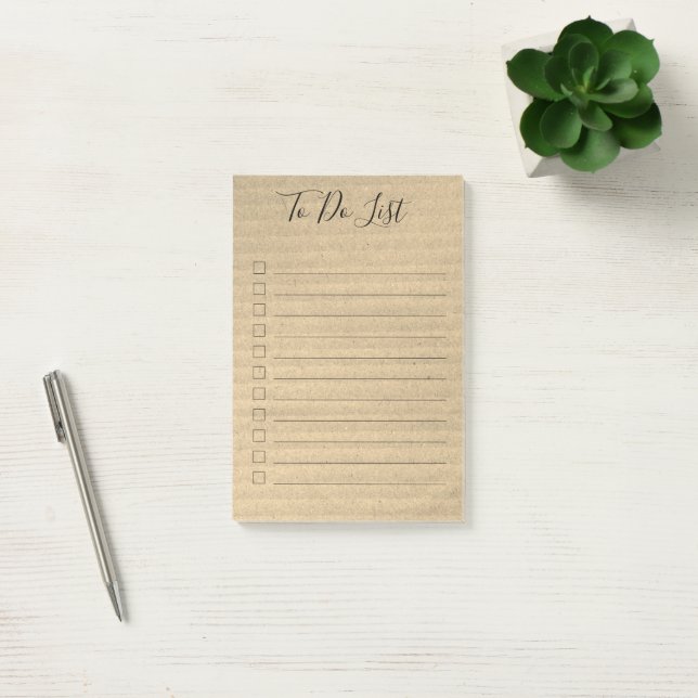 Rustic Kraft Paper Script To Do List Notes (Office)