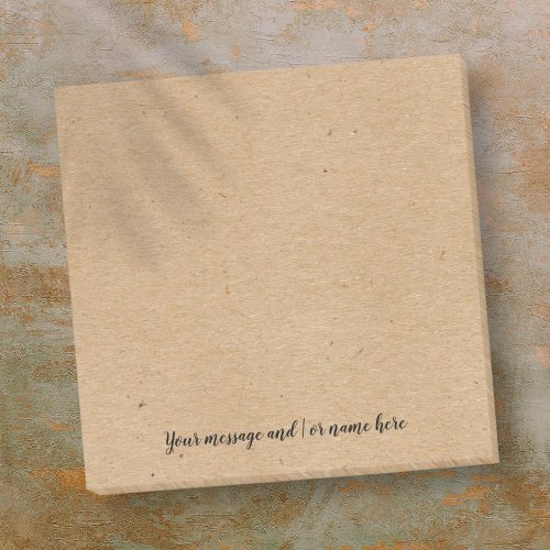 Rustic Kraft Paper Style Personalized Post_it Notes