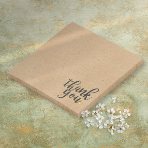 Rustic Kraft Paper Style Thank You Post-it Notes