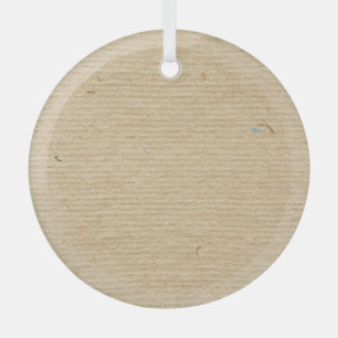 Rustic Kraft Paper: Textured Background. Glass Ornament