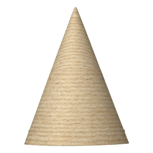 Rustic Kraft Paper: Textured Background. Party Hat (Front)