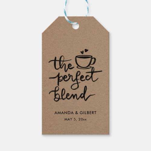 Rustic Kraft Paper The Perfect Blend Script  Gift Tags