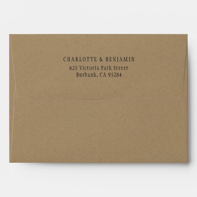 Rustic Kraft Paper Wedding Envelope (Back (Top Flap))