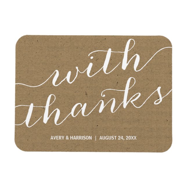 Rustic Kraft Paper Wedding Favor Magnet (Horizontal)