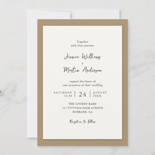 Rustic Kraft Paper Wedding Invitations