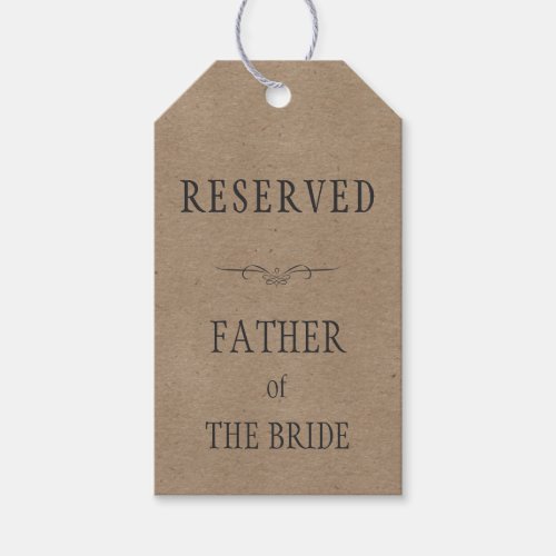 Rustic Kraft Paper Wedding Reserved Seat Tag