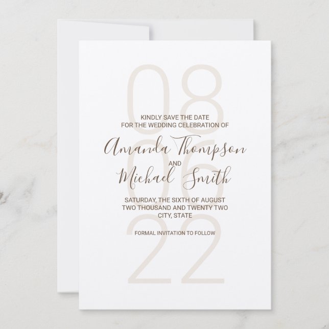 Rustic Kraft Paper Wedding Save The Date (Front)
