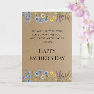 Rustic Kraft Paper Wildflower Father's Day Dad  Card