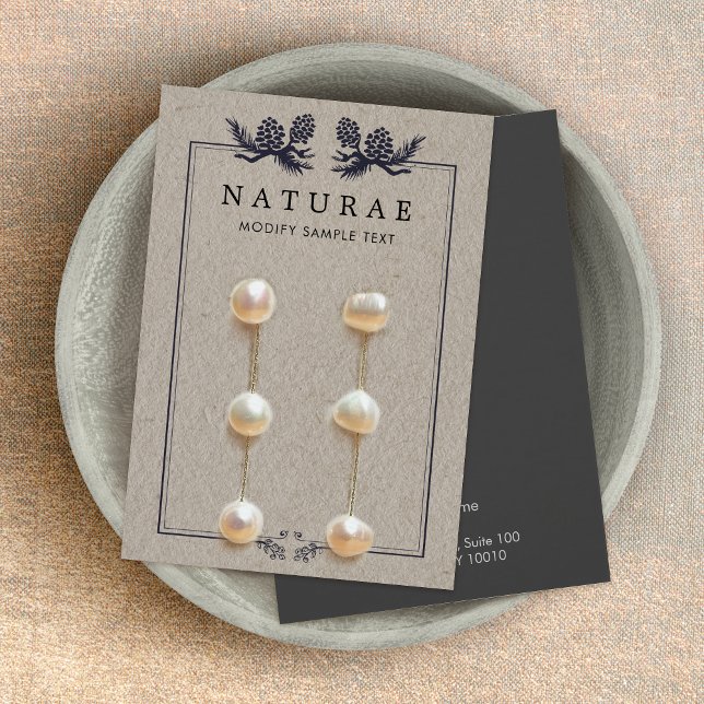 Rustic Kraft Pine Cones Earring Jewelry Display (earthy kraft earring displ
ay holder)