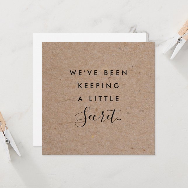 Rustic Kraft Pregnancy Announcement With Sonogram (Front/Back In Situ)