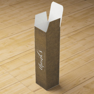 Rustic Kraft Print - Thanks Thanksgiving Family Wine Box