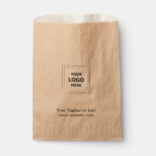 Rustic Kraft Promotional Favor Bag Business Logo