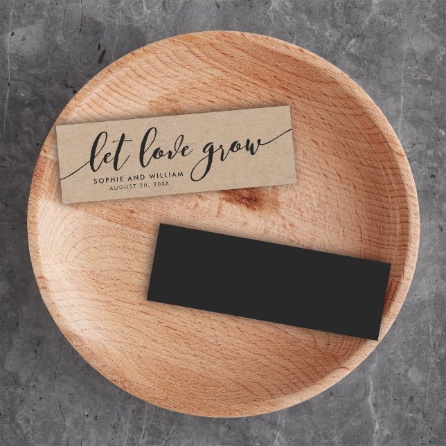 Rustic Kraft Relax Script Wedding Let Love Grow (Creator Uploaded)