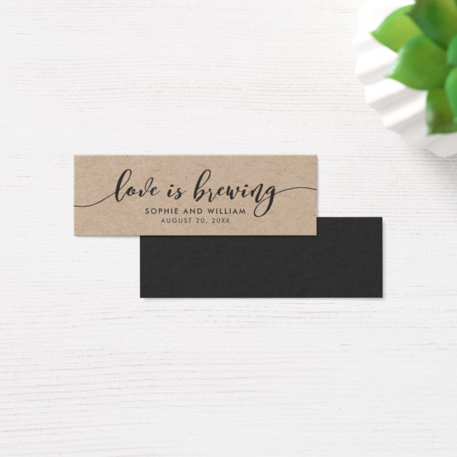 Rustic Kraft Relax Script Wedding Love is Brewing (Desk)