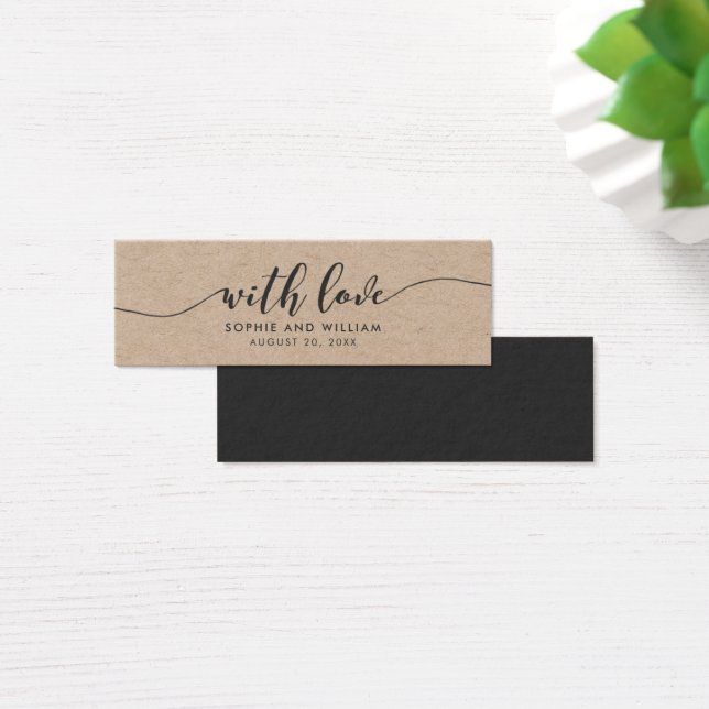 Rustic Kraft Relax Script Wedding With Love (Desk)