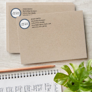 Rustic Kraft Return Address Business Logo Envelope