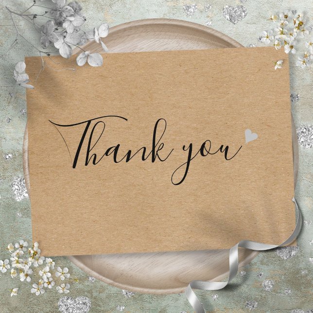 Rustic Kraft Script Business Thank You Postcard (Rustic Kraft Script Business Thank You Postcard)
