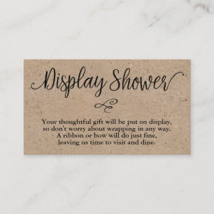 Rustic Kraft Script Display Shower Insert Card