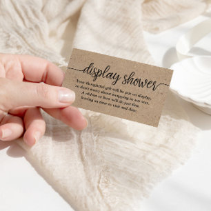 Rustic Kraft Script Display Shower Insert Card
