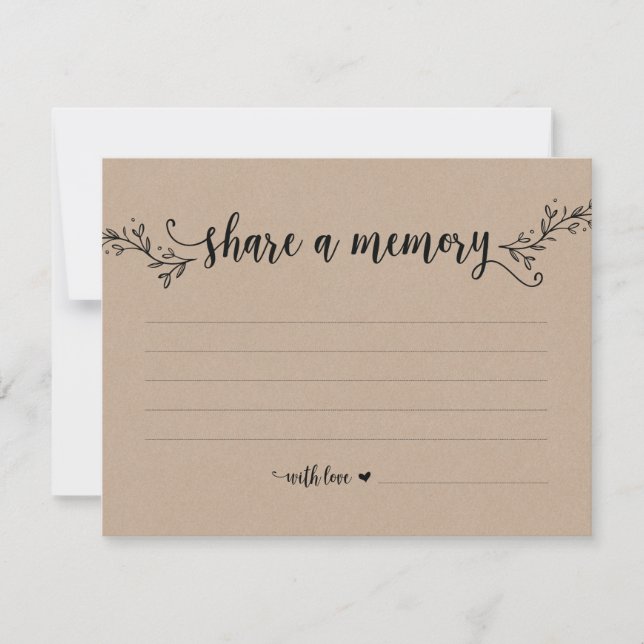 Rustic Kraft Share a Memory card (Front)