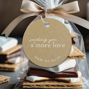 Rustic Kraft S'more Love Wedding Round Favor Tags