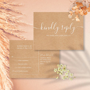 Rustic Kraft Song Request RSVP Postcard