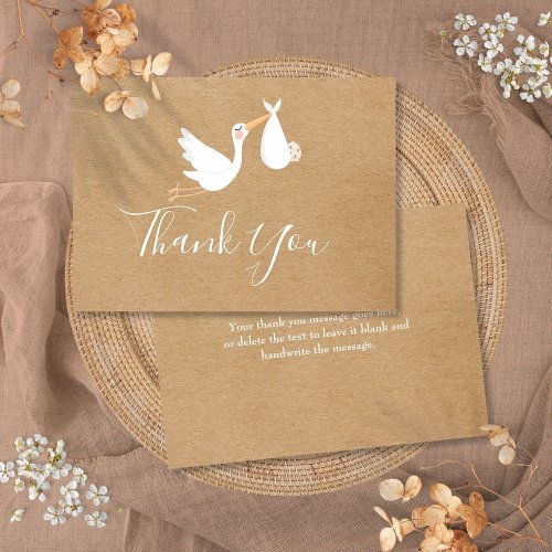 Rustic Kraft Special Delivery Baby Shower Thank You Card