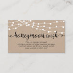 Rustic kraft string lights, Wedding Honeymoon Wish Enclosure Card<br><div class="desc">This is the rustic kraft Script,  Wedding Enclosure Card. You can change the font colours,  and add your wedding details in the matching font / lettering. #TeeshaDerrick</div>