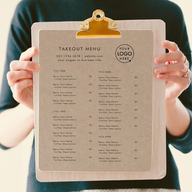 Rustic Kraft Takeout | Restaurant Takeaway Menu Flyer (Creator Uploaded)