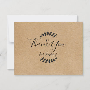 Rustic Kraft Thank You For Shopping Discount Card