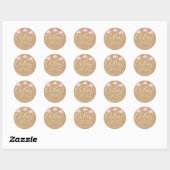 Rustic Kraft Twinkle Twinkle Oh Baby Baby Shower Classic Round Sticker (Sheet)