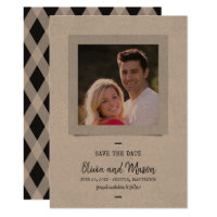 Rustic Kraft Typewriter Script Photo Save the Date Card