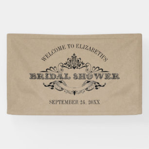 Rustic Kraft Vintage Frame Bridal Shower Welcome Banner