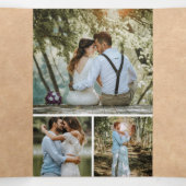 Rustic Kraft Watercolor Mountain Pine Tree Wedding Tri-Fold Invitation (Inside Middle)