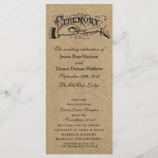 Rustic Kraft Wedding Ceremony Program Templates