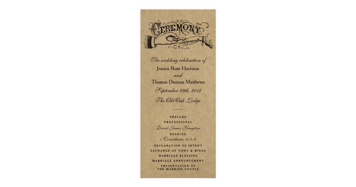 Rustic Kraft Wedding Ceremony Program Templates | Zazzle.com