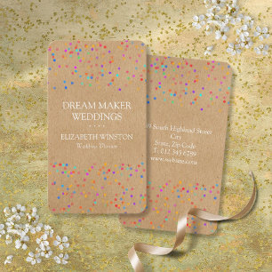 Rustic Kraft Wedding Confetti Boho Stylish Business Card