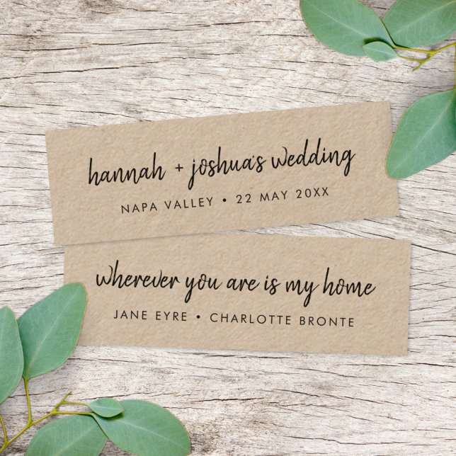 Rustic Kraft | Wedding Favor Mini Bookmark Card (Creator Uploaded)
