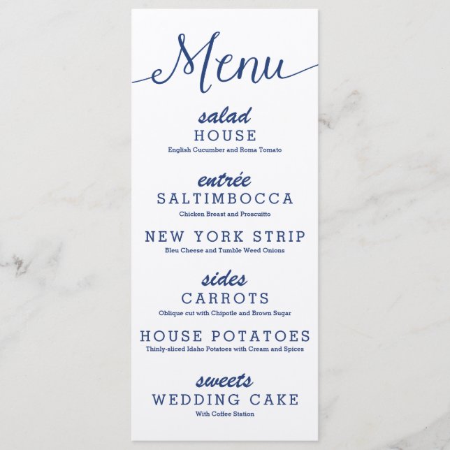 Rustic Kraft Wedding Menu (Front)